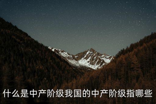 什么是中產階級我國的中產階級指哪些