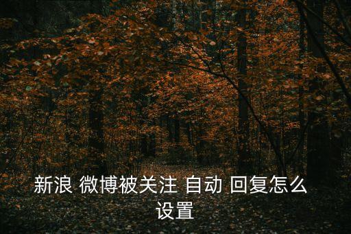 新浪 微博被關(guān)注 自動 回復(fù)怎么 設(shè)置