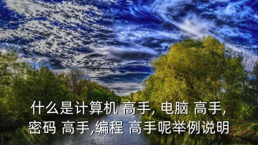 什么是計算機 高手, 電腦 高手,密碼 高手,編程 高手呢舉例說明