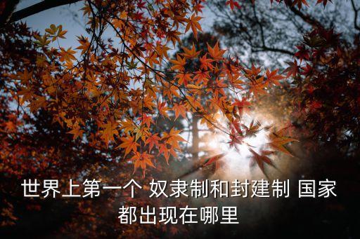世界上第一個 奴隸制和封建制 國家都出現(xiàn)在哪里