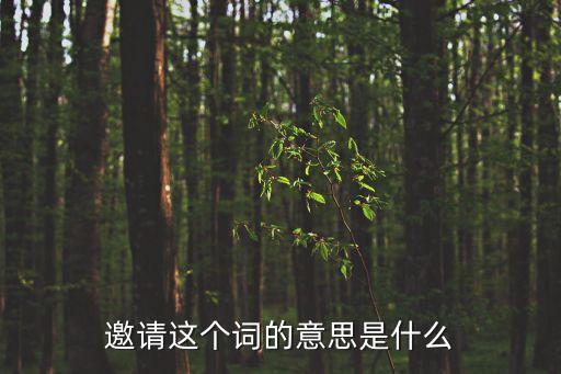 邀請這個(gè)詞的意思是什么