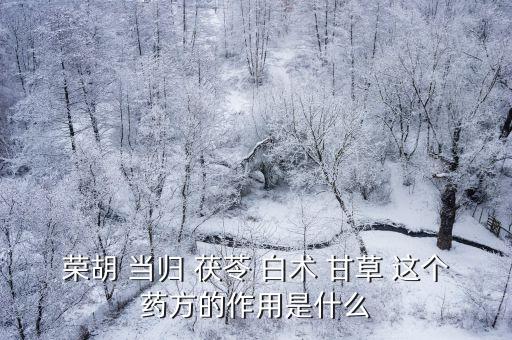榮胡 當(dāng)歸 茯苓 白術(shù) 甘草 這個(gè)藥方的作用是什么