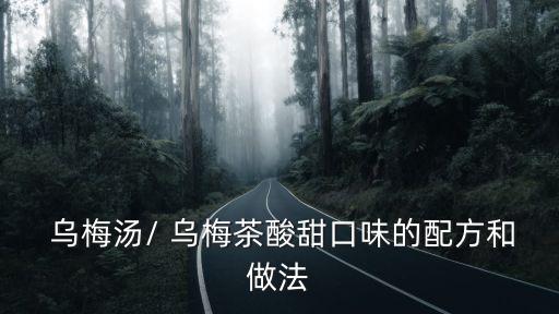烏梅湯,怎么做烏梅五味湯好喝?