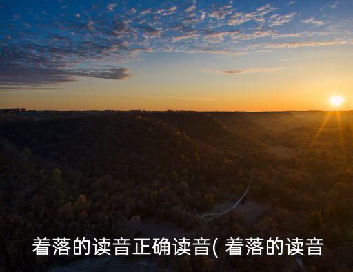  著落的讀音正確讀音( 著落的讀音