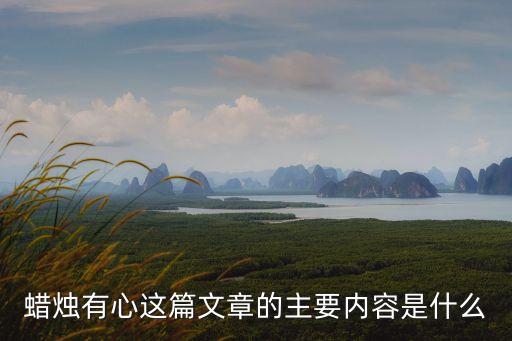蠟燭有心這篇文章的主要內(nèi)容是什么