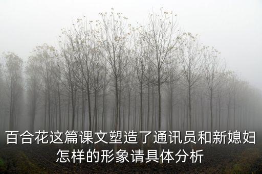 百合花這篇課文塑造了通訊員和新媳婦怎樣的形象請具體分析