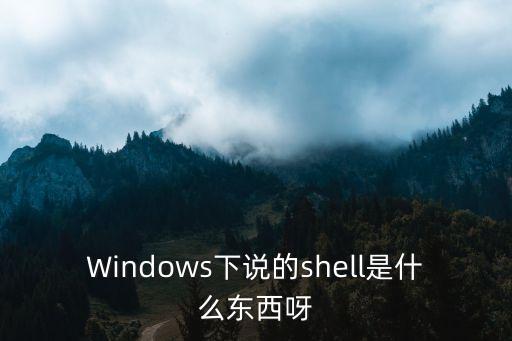 Windows下說的shell是什么東西呀