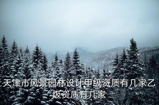 天津市風(fēng)景園林設(shè)計甲級資質(zhì)有幾家乙級資質(zhì)有幾家