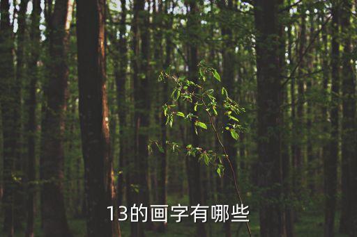 13的畫字有哪些