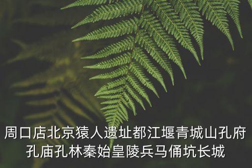 周口店北京猿人遺址都江堰青城山孔府孔廟孔林秦始皇陵兵馬俑坑長城