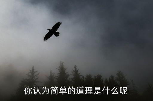簡單的道理，你認為簡單的道理是什么呢