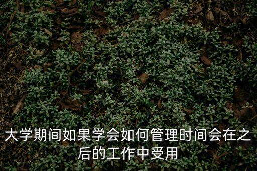 學會時間管理，大學期間如果學會如何管理時間會在之后的工作中受用