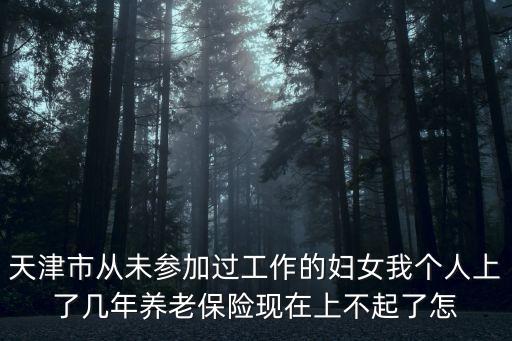 天津市從未參加過工作的婦女我個人上了幾年養老保險現在上不起了怎