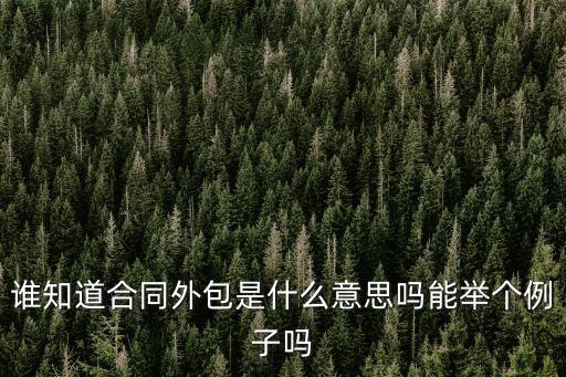 誰知道合同外包是什么意思嗎能舉個例子嗎