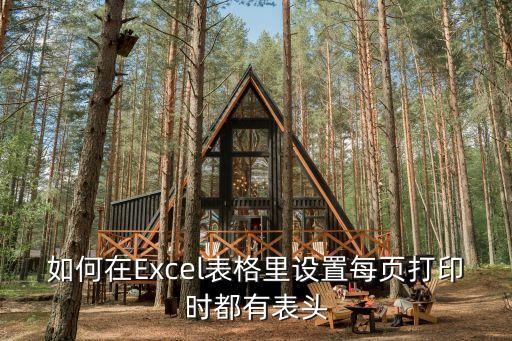 打印表格時每頁都帶有表頭的方法，如何在Excel表格里設置每頁打印時都有表頭