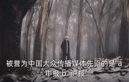 被譽(yù)為中國大眾傳播媒體先驅(qū)的是 a 申報 b  滬報