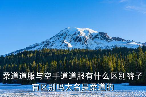 柔道道服與空手道道服有什么區別褲子有區別嗎大名是柔道的