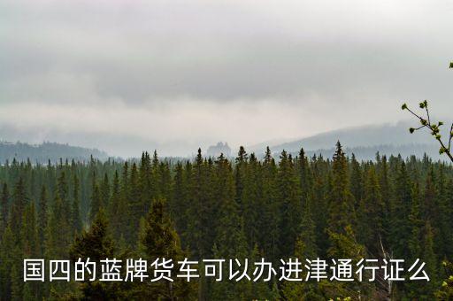 國四的藍牌貨車可以辦進津通行證么