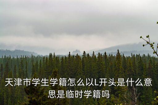 天津市學生學籍怎么以L開頭是什么意思是臨時學籍嗎