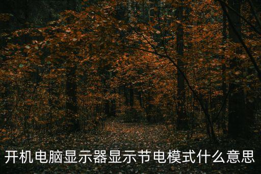 開機電腦顯示器顯示節電模式什么意思