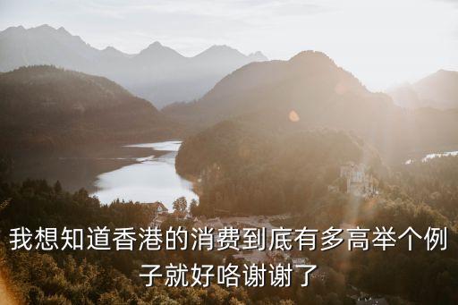 香港消費水平，我想知道香港的消費到底有多高舉個例子就好咯謝謝了