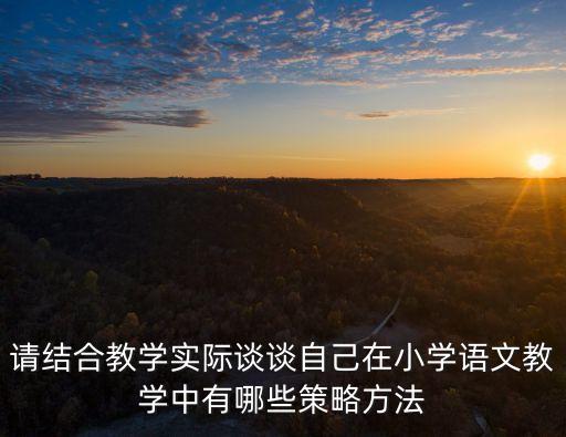 小學語文教學策略，小學語文教學方法都有哪些