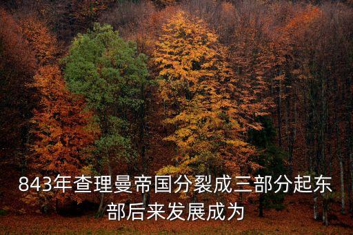 西法蘭克王國，843年查理曼帝國分裂成三部分起東部后來發(fā)展成為