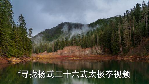 f尋找楊式三十六式太極拳視頻