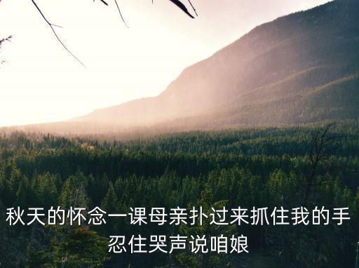 秋天的懷念一課母親撲過來抓住我的手忍住哭聲說咱娘