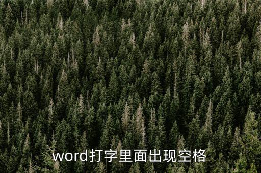 word顯示空格，word打字里面出現空格