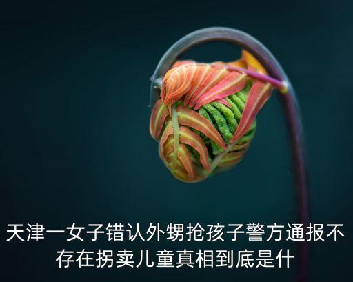 天津一女子錯認外甥搶孩子警方通報不存在拐賣兒童真相到底是什