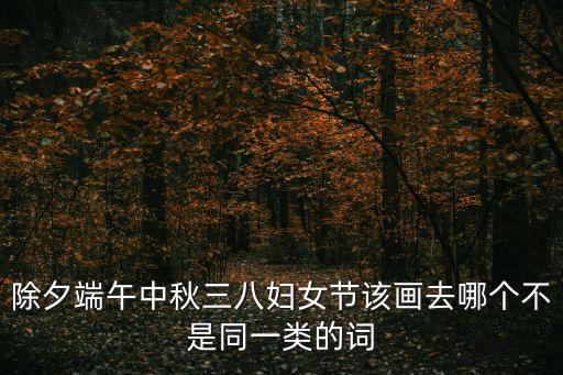 除夕端午中秋三八婦女節(jié)該畫去哪個不是同一類的詞
