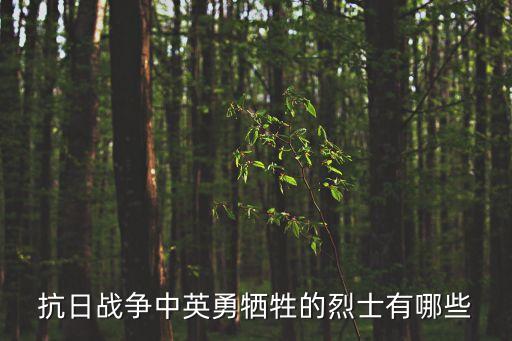 抗日戰爭中英勇犧牲的烈士有哪些