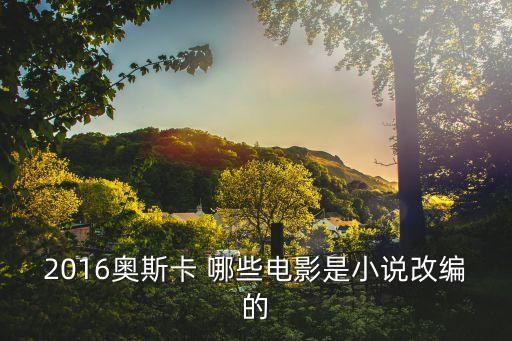2016奧斯卡 哪些電影是小說改編的
