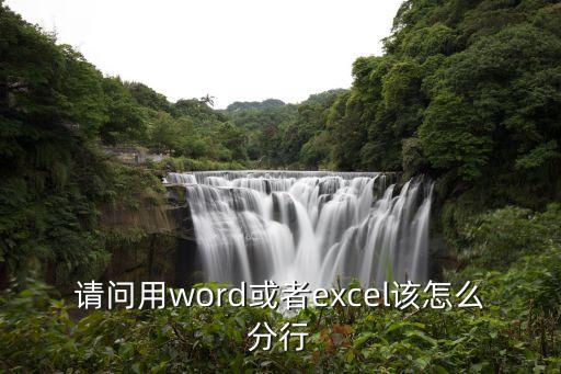 請問用word或者excel該怎么分行