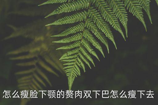 怎么瘦臉下顎的贅肉雙下巴怎么瘦下去