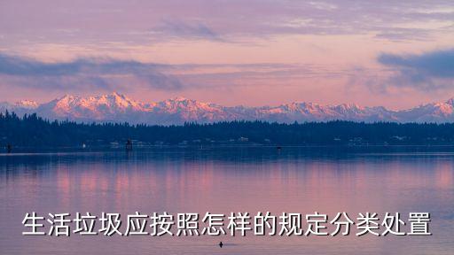 生活垃圾應按照怎樣的規定分類處置