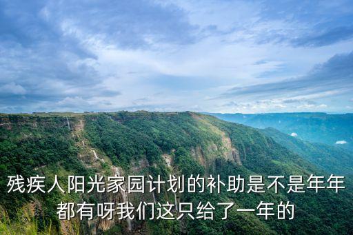 殘疾人陽光家園計(jì)劃的補(bǔ)助是不是年年都有呀我們這只給了一年的