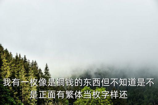 愿平安圖片，我有一枚像是銅錢的東西但不知道是不是正面有繁體當枚字樣還