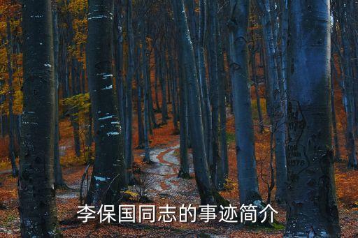 李保國同志的事跡簡介
