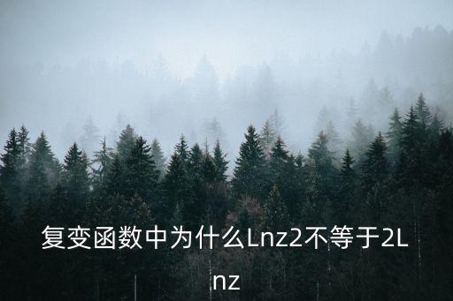 復變函數中為什么Lnz2不等于2Lnz