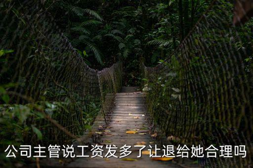 公司主管說工資發多了讓退給她合理嗎