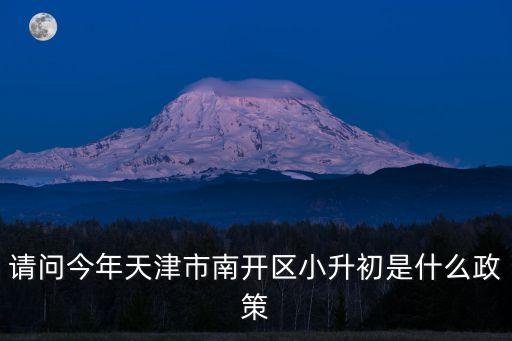 請問今年天津市南開區小升初是什么政策