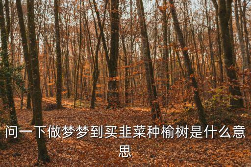 問一下做夢夢到買韭菜種榆樹是什么意思
