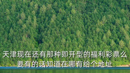 天津現在還有那種即開型的福利彩票么要有的話知道在哪有給個地址