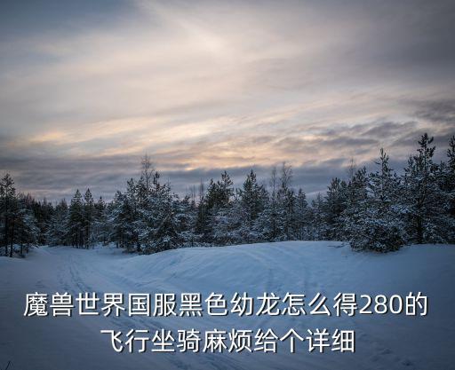 魔獸世界國服黑色幼龍怎么得280的飛行坐騎麻煩給個詳細(xì)