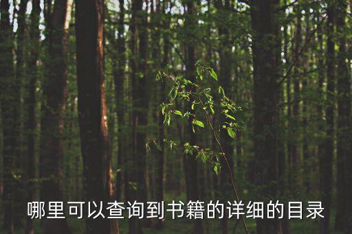 哪里可以查詢到書籍的詳細的目錄