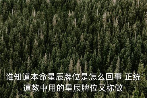 誰知道本命星辰牌位是怎么回事 正統道教中用的星辰牌位又稱做