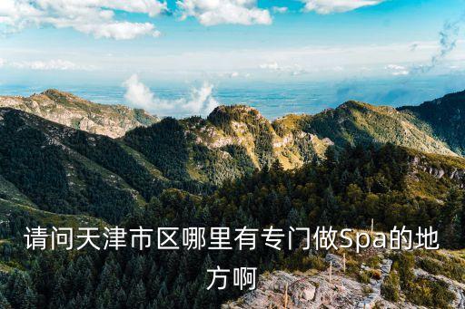 請問天津市區哪里有專門做Spa的地方啊