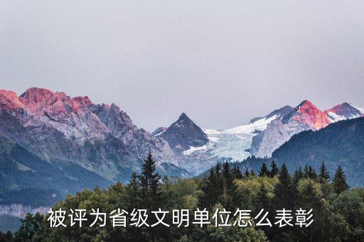 被評為省級文明單位怎么表彰